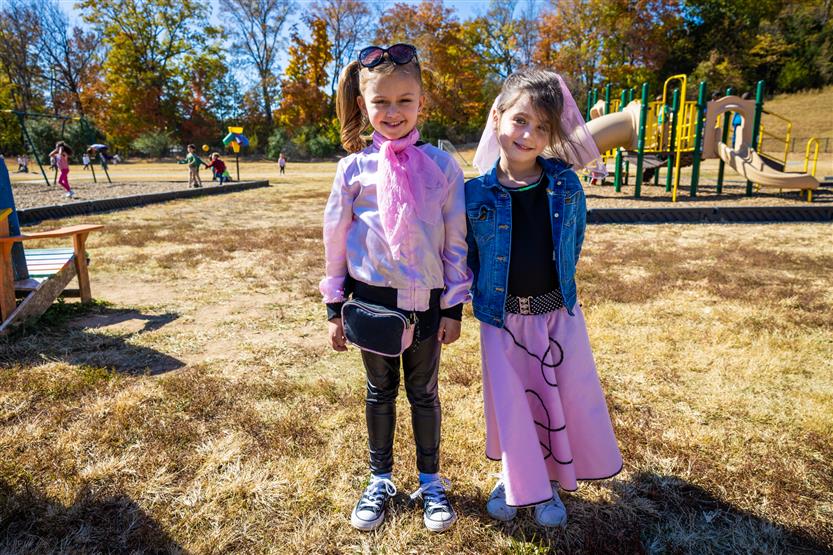 Students dressed in '50s wear smile